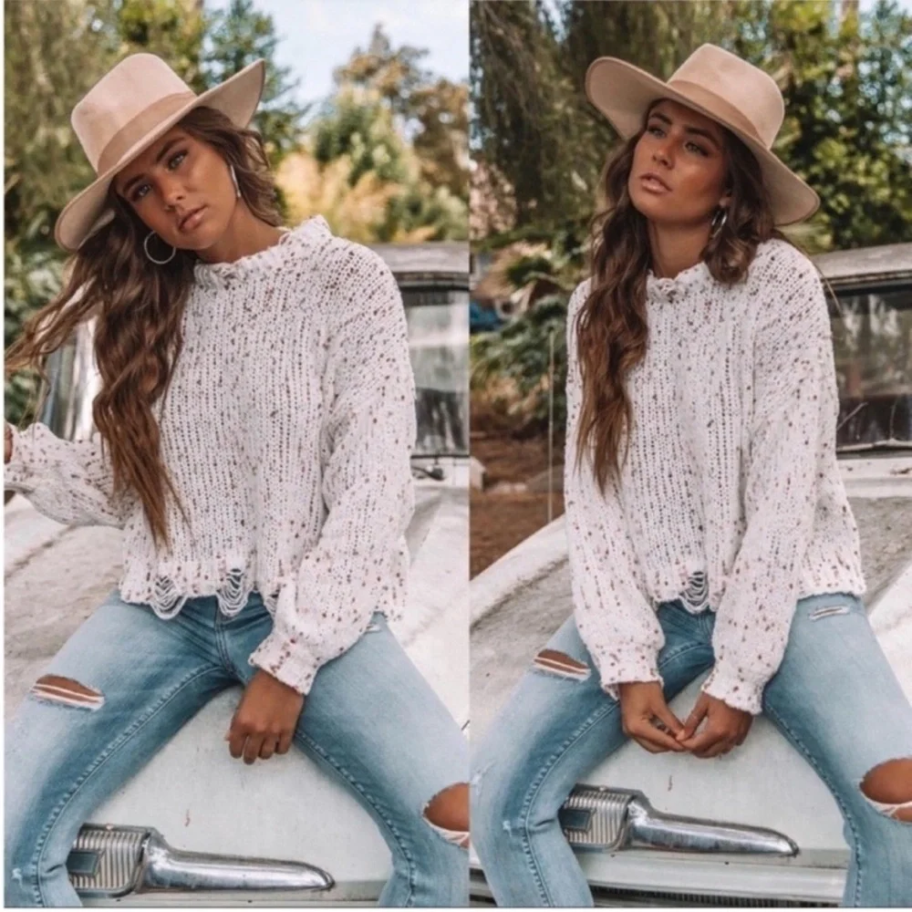 Vici Distressed Confetti Sweater - Picture 2 of 6